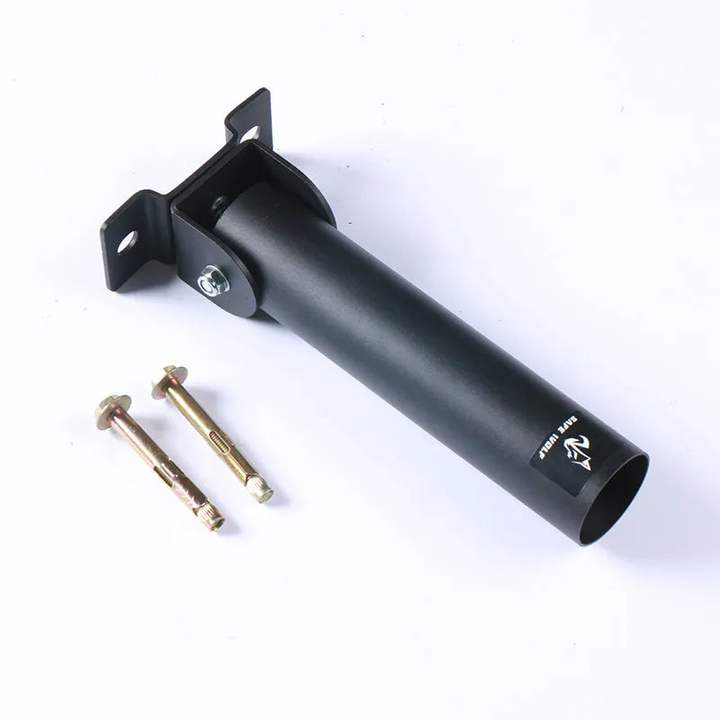 Steel wall barbell rack with 25 tubes for garage gym storage