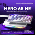 Magnetic axis RGB mechanical keyboard showing side engraving detail and multi-colour backlighting.