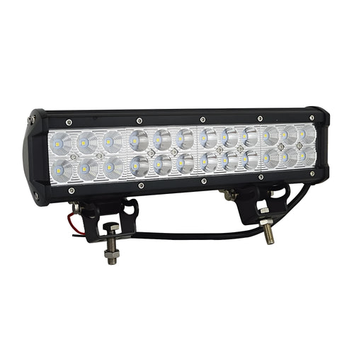 Black aluminium alloy double-row LED roof light bar for off-road vehicles.
