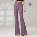 Women's solid colour classical dance practice pants in polyester fabric shown in beige apricot.