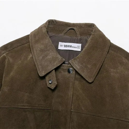 Women's medium thickness PU jacket in Japanese Korean casual style