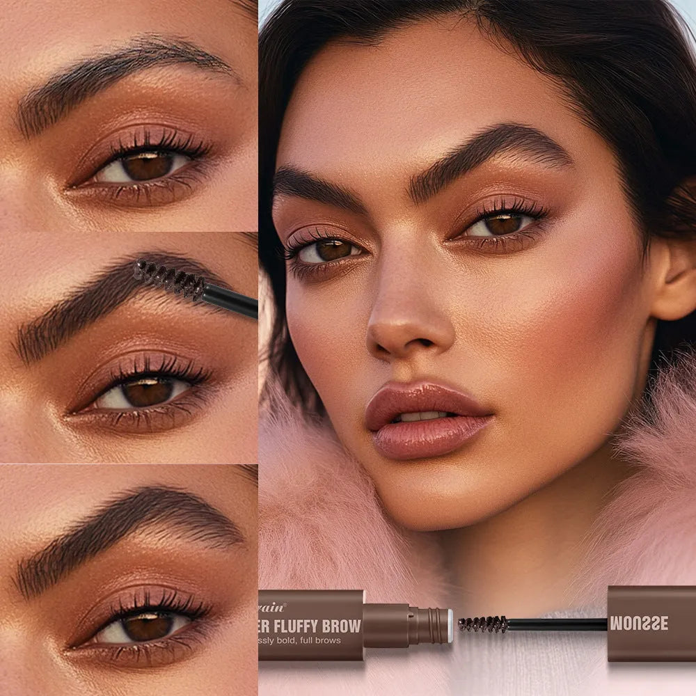 Eyebrow cream for 3D shaping and natural thatch effect in brown and black colour options