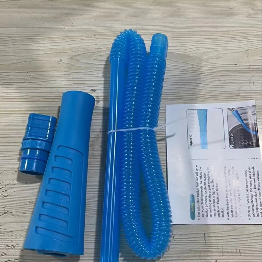 Blue washing machine vacuum cleaner suction pipe with 114cm hose and round cleaning head