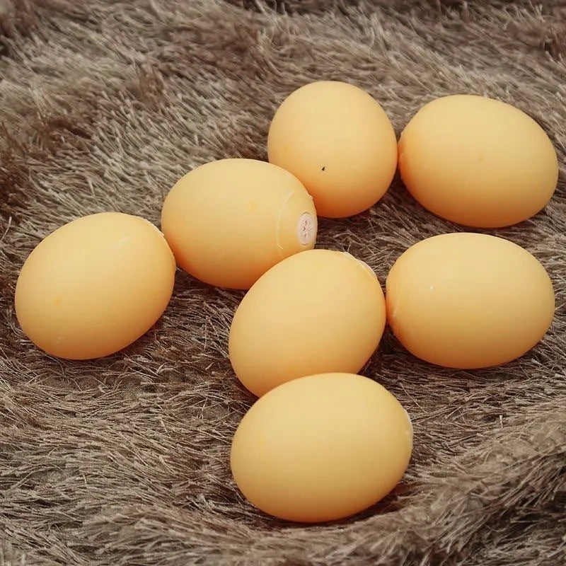 Egg-shaped plastic dog toy with squeaker for teeth cleaning and interactive play