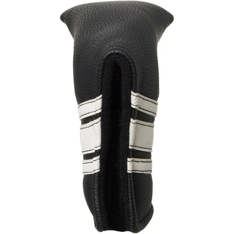 Black PU leather golf push rod case sleeve for club head protection