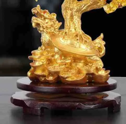 Citrine small water turtle money tree Feng Shui ornament made from resin.