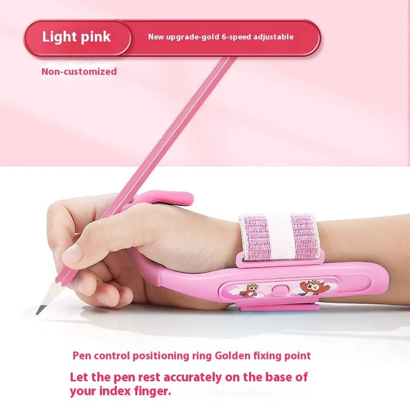 Anti-hook holder pen control corrector wrist brace for handwriting improvement in blue colour
