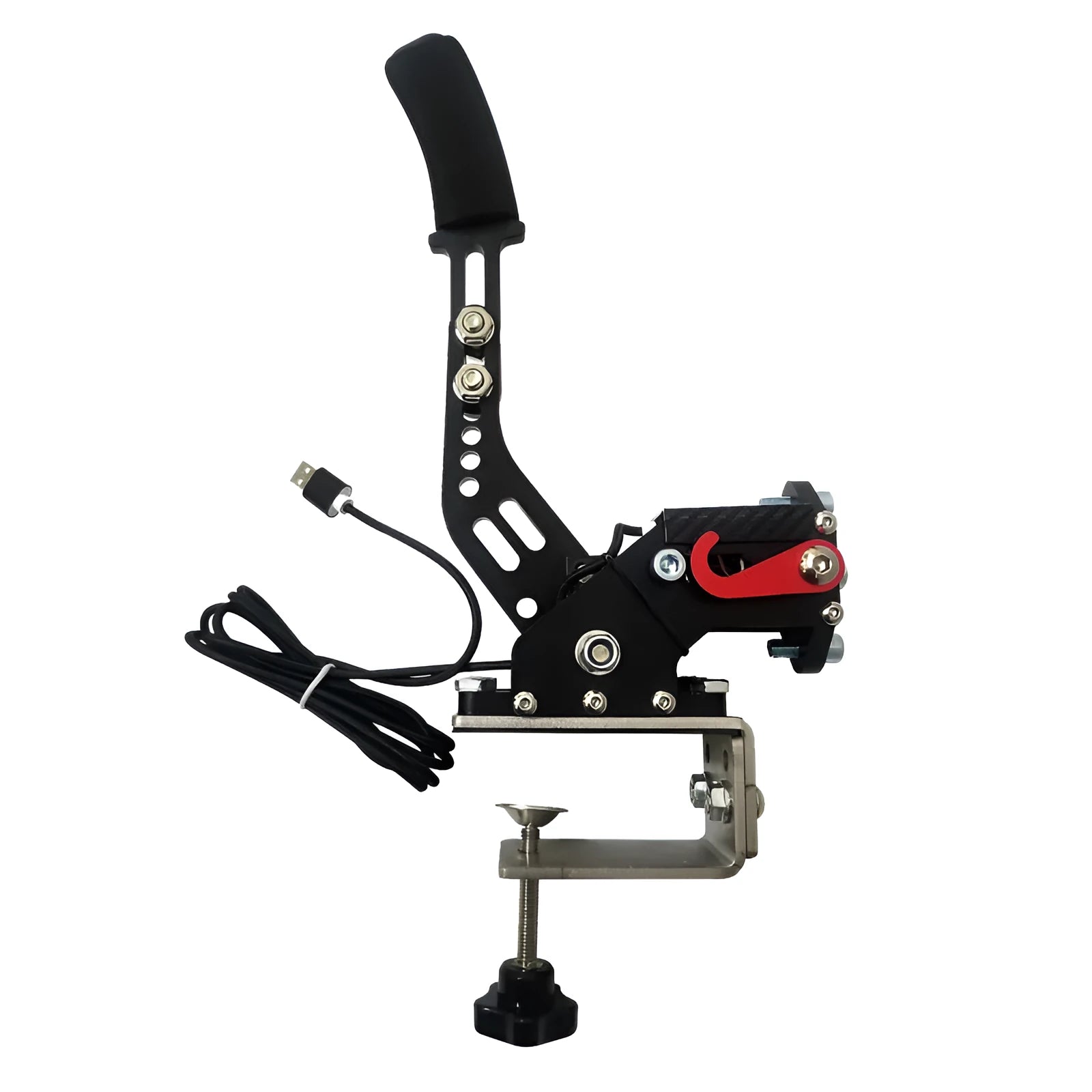 USB racing simulator handbrake with adjustable clamp in choice of five colours