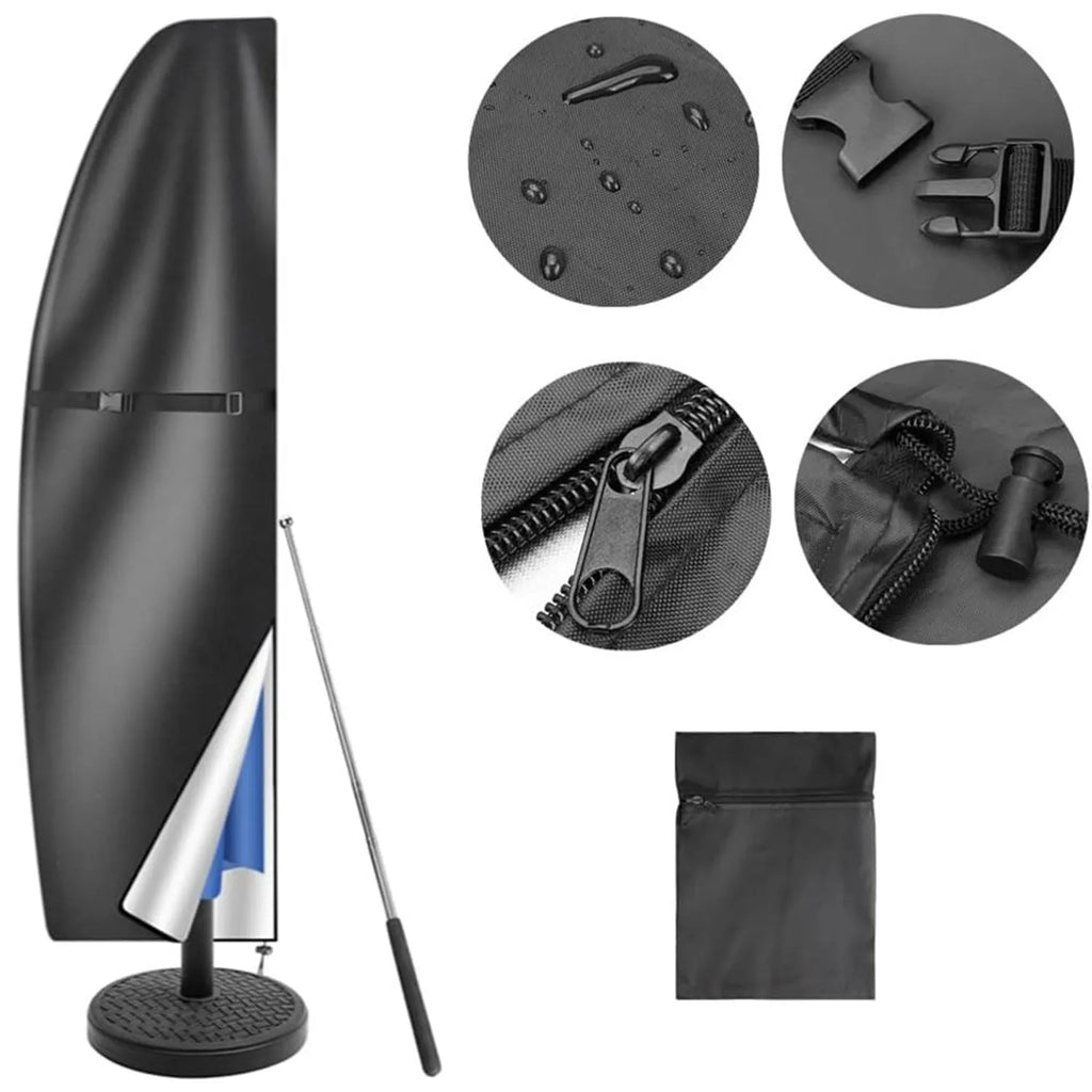 Black waterproof oxford cloth cover for outdoor offset banana umbrella