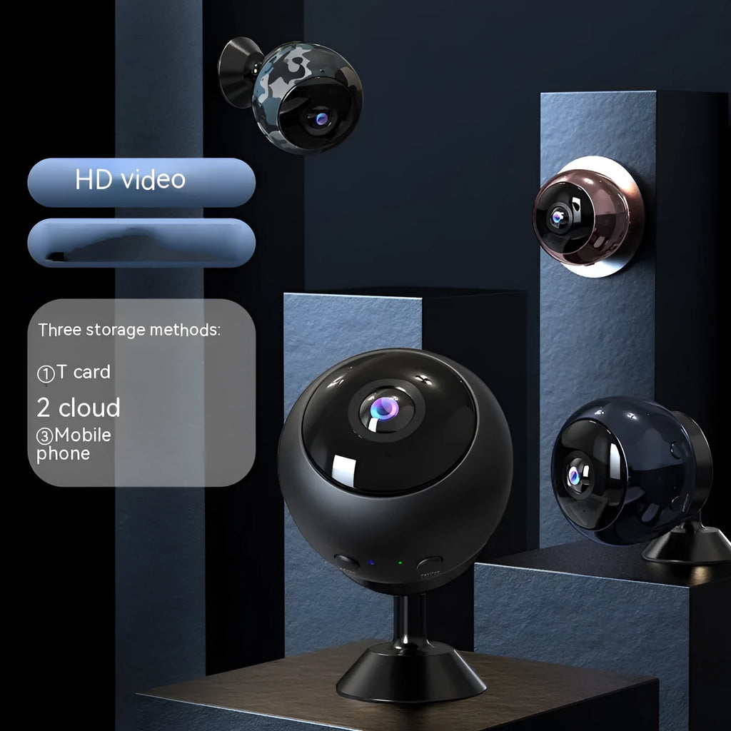 White wireless WIFI security camera with 1080p HD resolution and ABS plastic housing