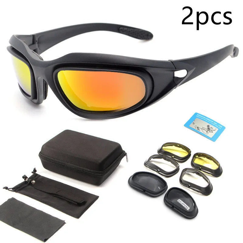 Tactical polarised sunglasses with polycarbonate frame for outdoor cycling