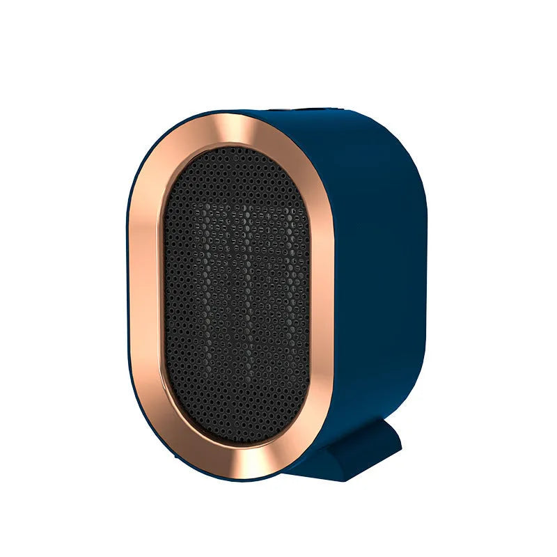 Compact desktop electric heater with ceramic heating element and mechanical control dial