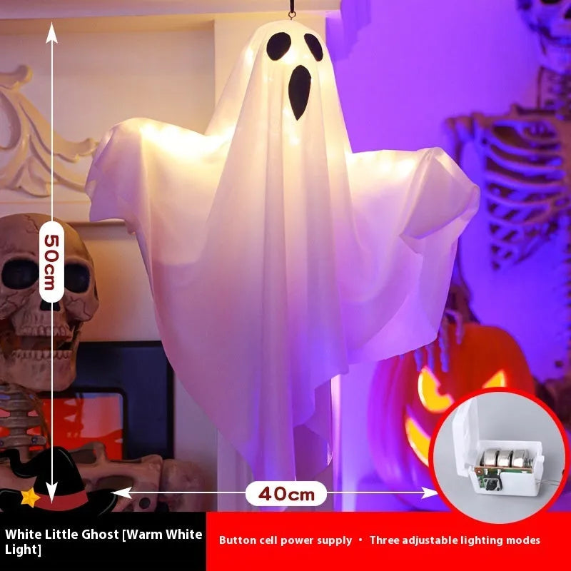 White ghost scream Halloween light with cloth construction for indoor party decoration