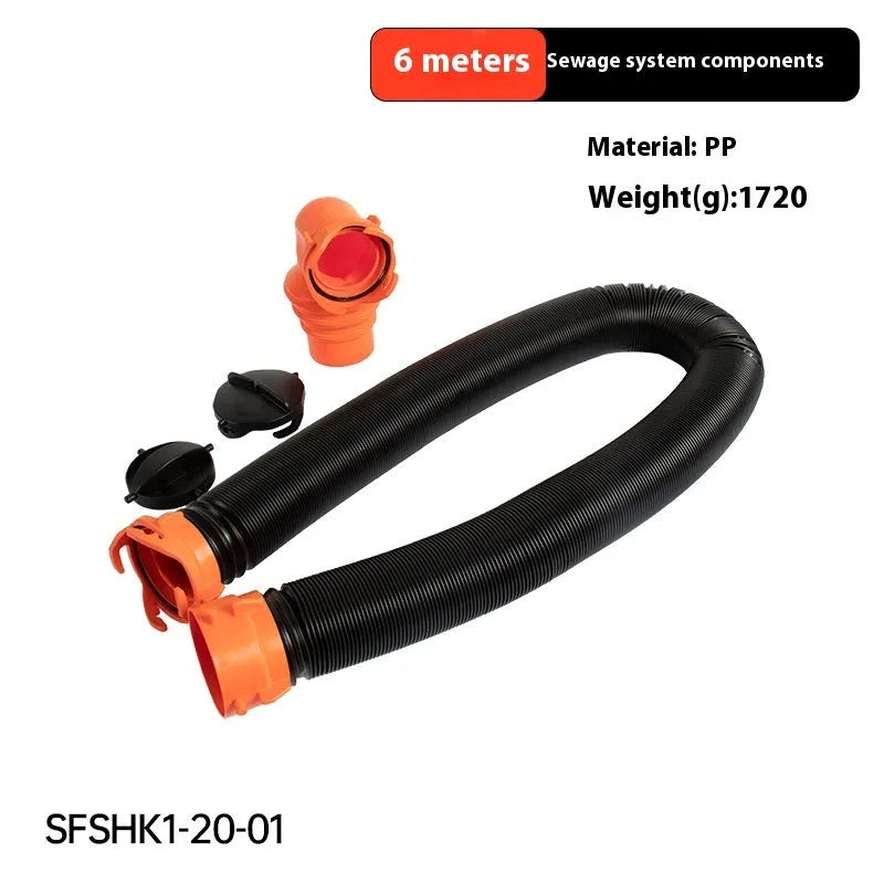 90 degree sewage hose rotary elbow joint in 4.5 metre PP length with optional connector