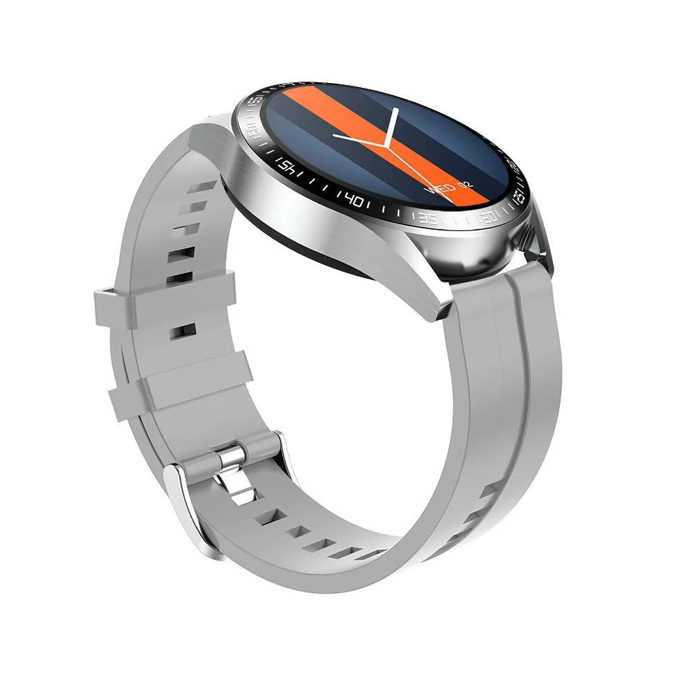 GS3 Max smartwatch in black or silver with 1.35-inch screen on a silicone strap, showing health metrics display.