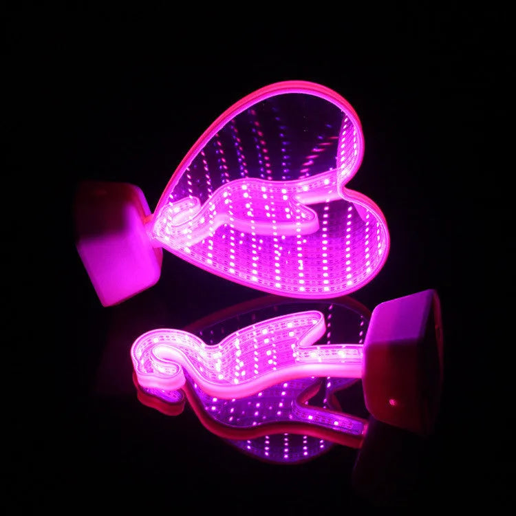 LED double-sided love tunnel light with rose red illumination, plastic construction