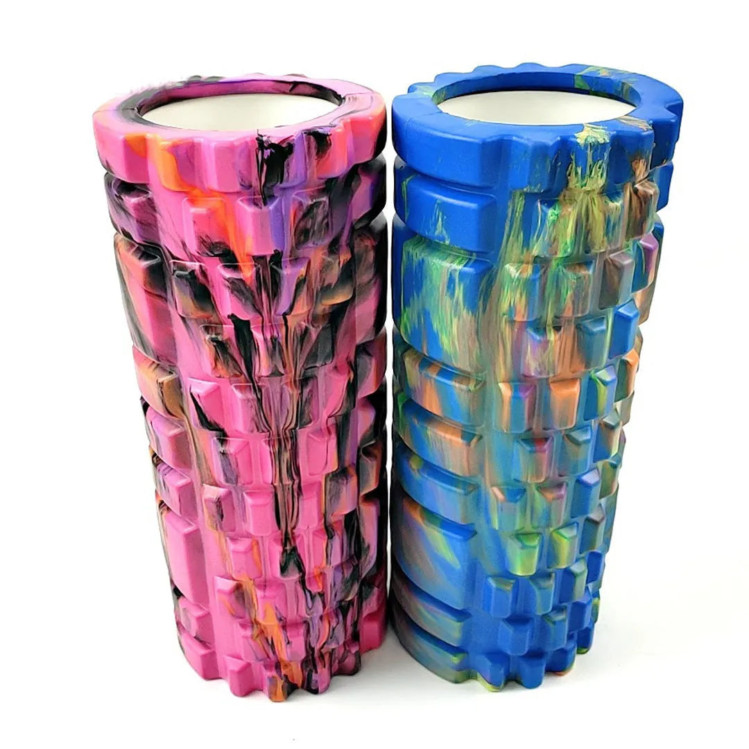 33cm camouflage EVA foam roller in six colour options for fitness and massage