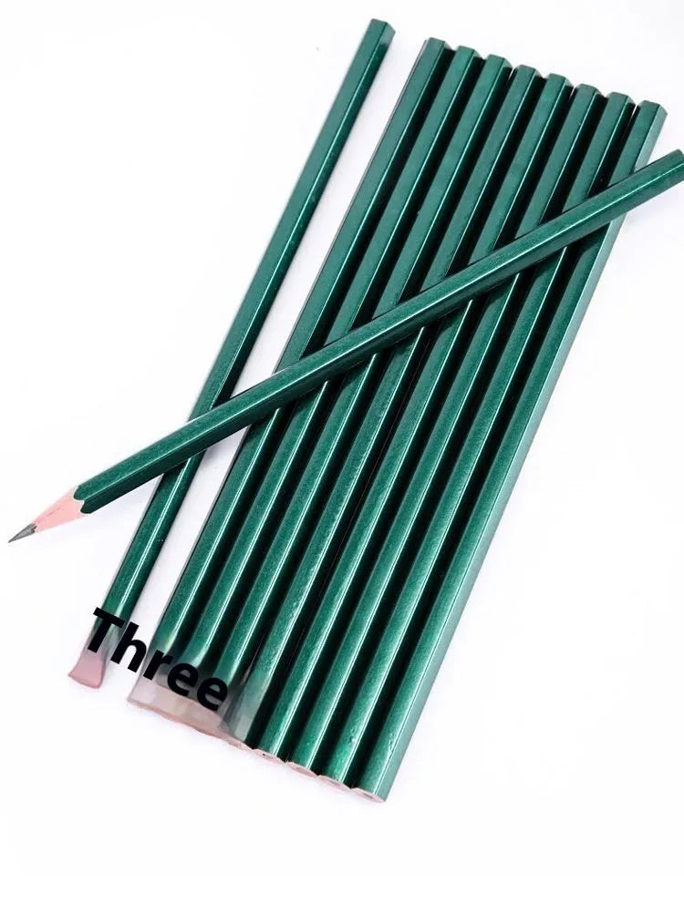 Green Rod wooden pencil set with six-angle shape containing HB and 2B graphite grades