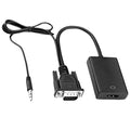 VGA to HDMI adapter cable in green box with 15cm length and audio power supply