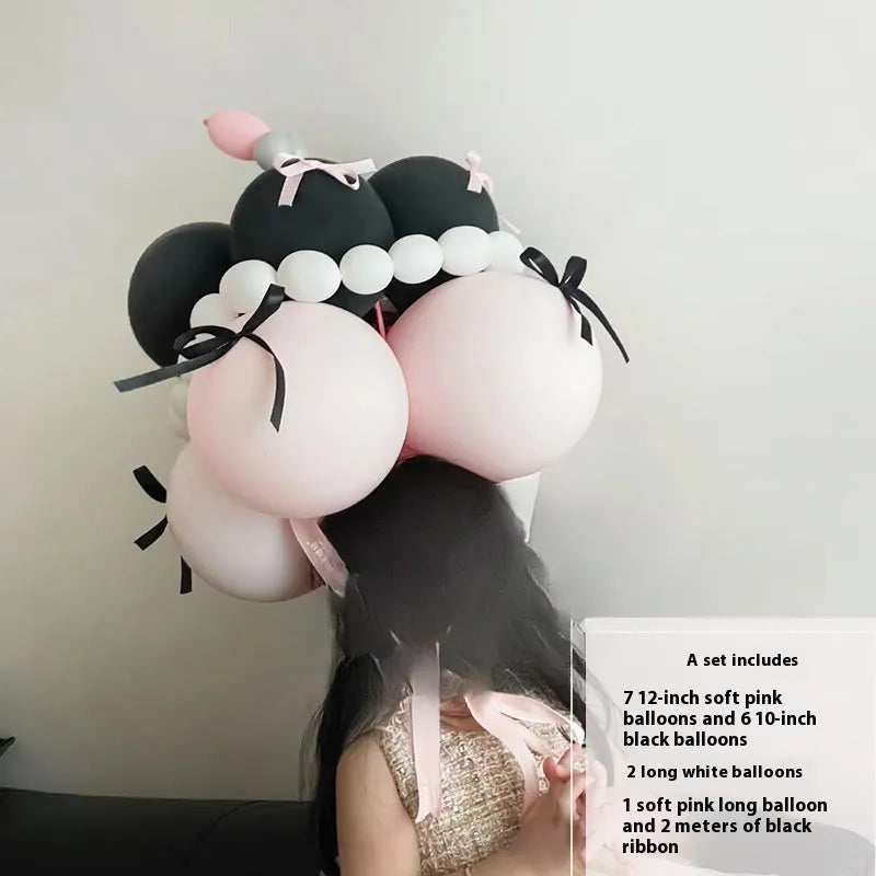 Balloon bouquet DIY kit with round balloon components for party decoration assembly