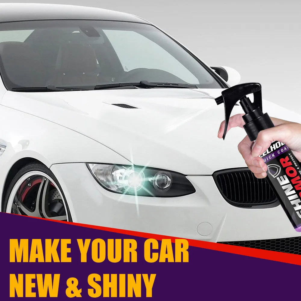 Purple car nano coating spray bottle with hand spray trigger for vehicle maintenance.