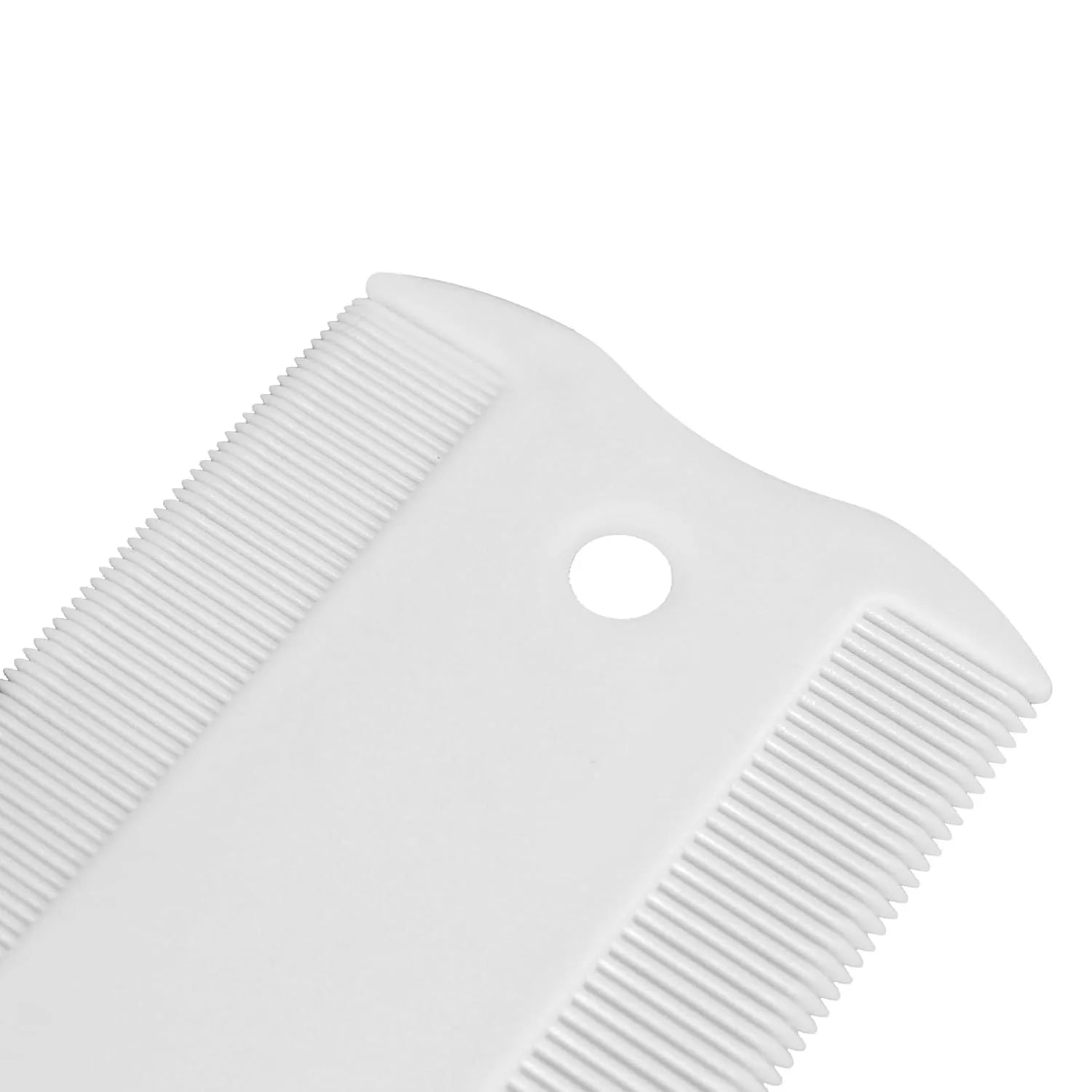 Double-sided plastic flea comb for pets with dense teeth for flea removal and face grooming