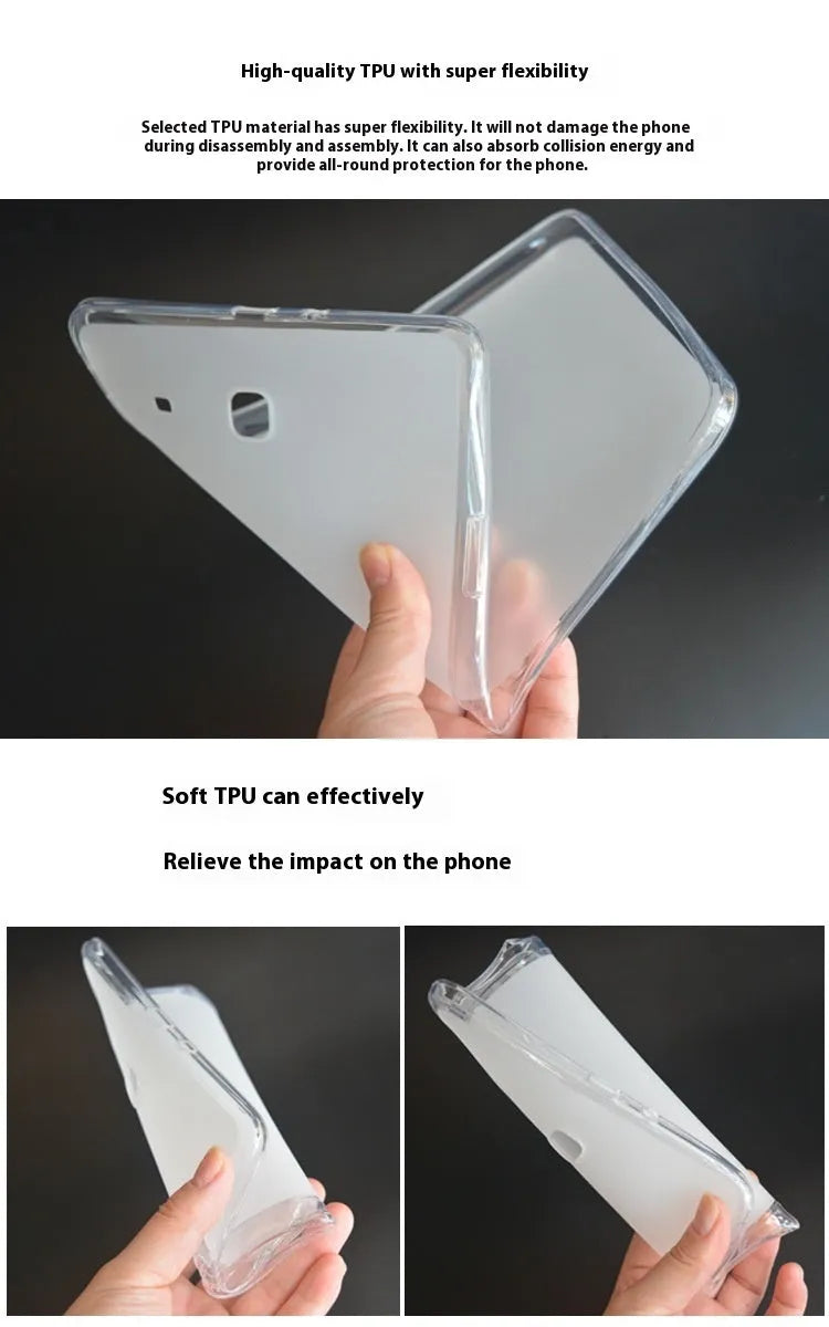 Clear white ultra-thin silicone tablet case for 7-inch devices with TPU reinforcement
