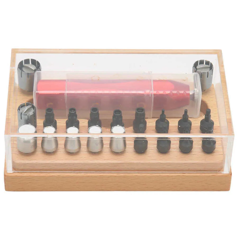 20-piece steel watch repair tool set with extractor tube openers for professional watch maintenance