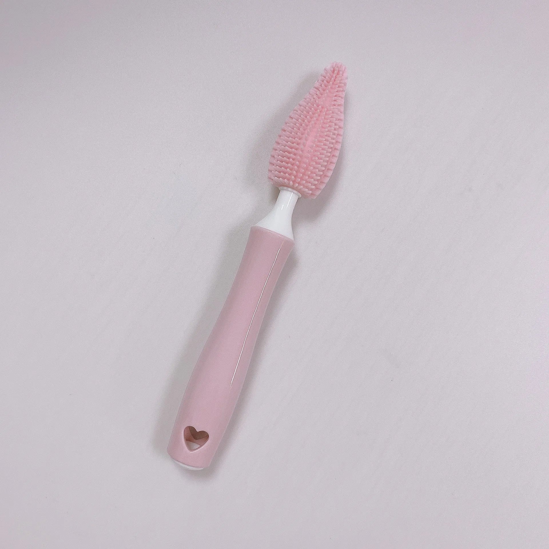 Silicone baby bottle brush set with main brush and straw cleaning attachment