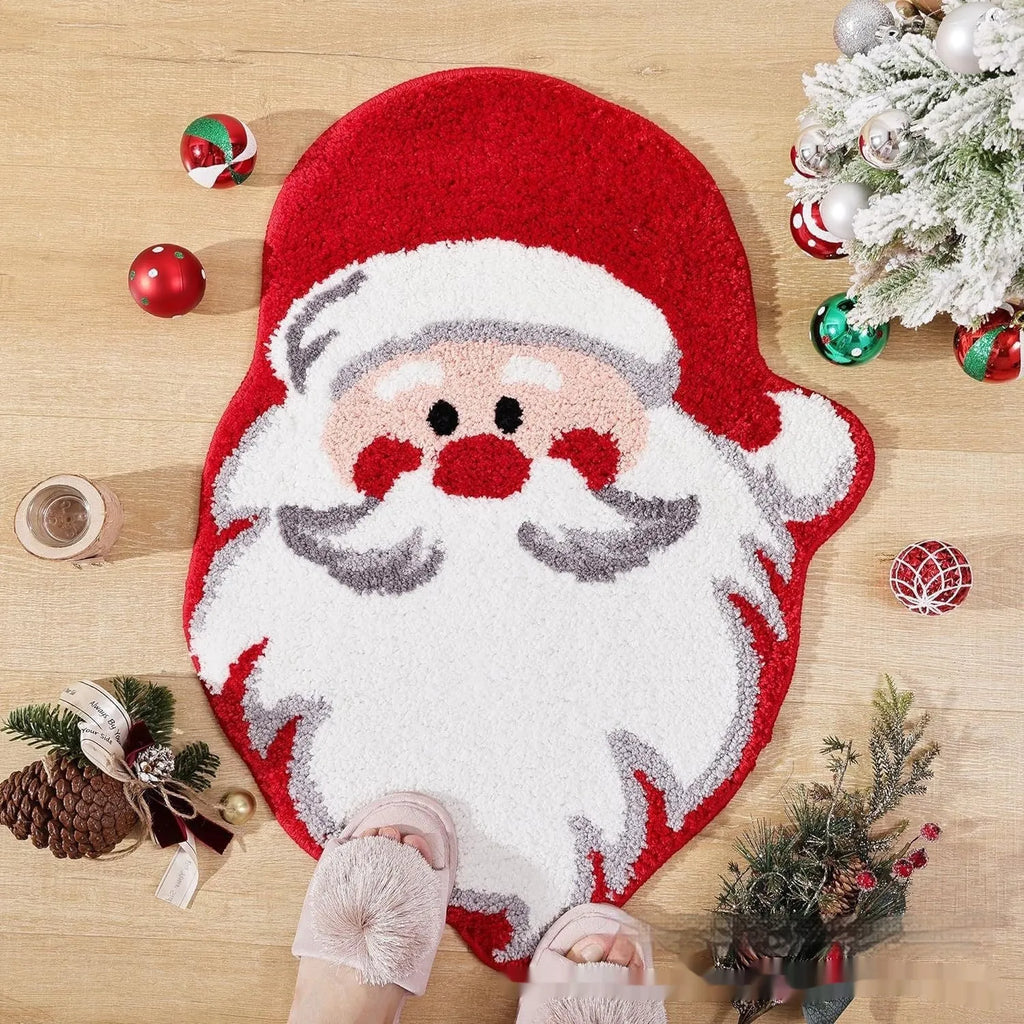 Christmas geometric pattern hallway mat with non-slip backing in multiple size options