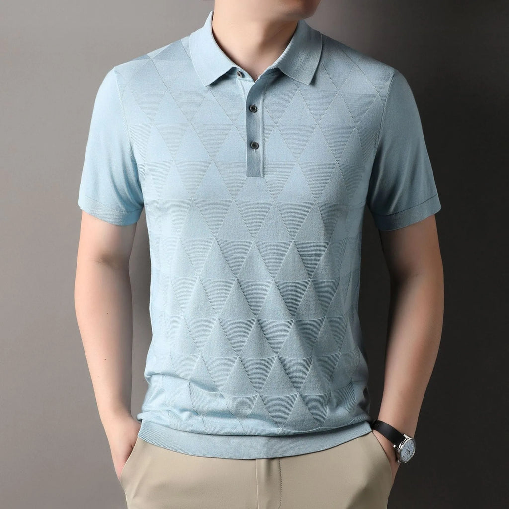 Men's thin ice silk t-shirt in lyocell fabric with short sleeves and regular fit