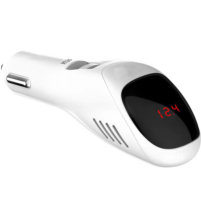 White car USB charger and negative ion air purifier with compact dimensions
