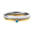 December colour birthstone engraved ring in titanium steel with a geometric design.