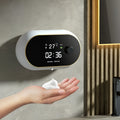 Automatic hand sanitiser dispenser wall mounted in white with USB cable