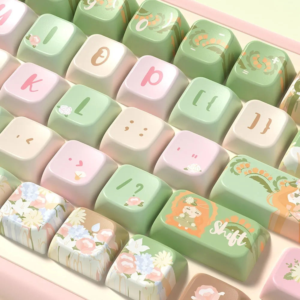 Mu Xia Garden Summer Garden theme key cap set for mechanical keyboards.