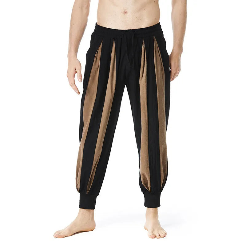 Men's straight-leg casual trousers in khaki colour, showing front view.