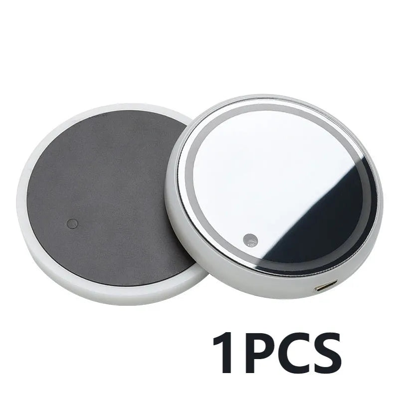 Colourful LED light-up acrylic coaster for car cup holders with control button and USB cable