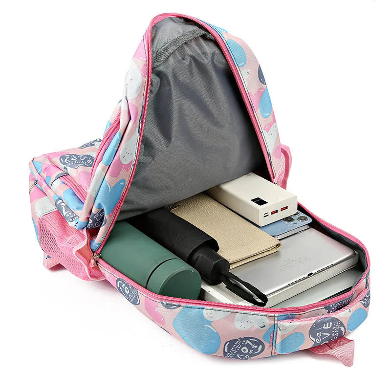 Student schoolbag backpack with air pillow belt in Oxford cloth with large capacity