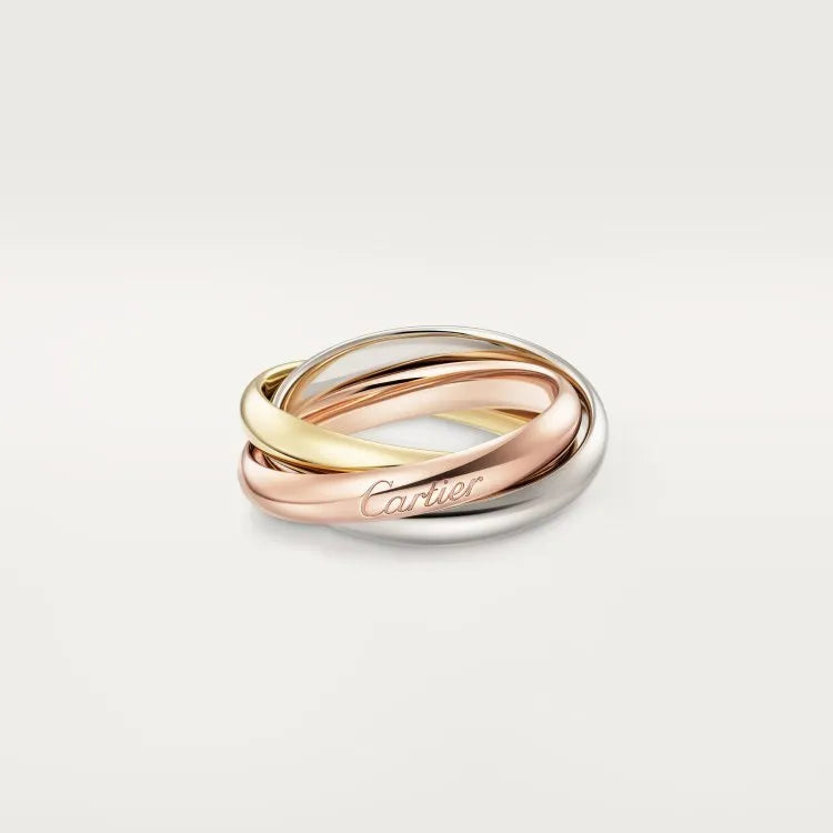 A silver couple ring with a U-shaped geometric design, shown in a choice of full diamond, half diamond, or no diamond settings.