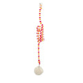 Hanging cat toy with bell stick and inflatable ball attached to door with suction cup