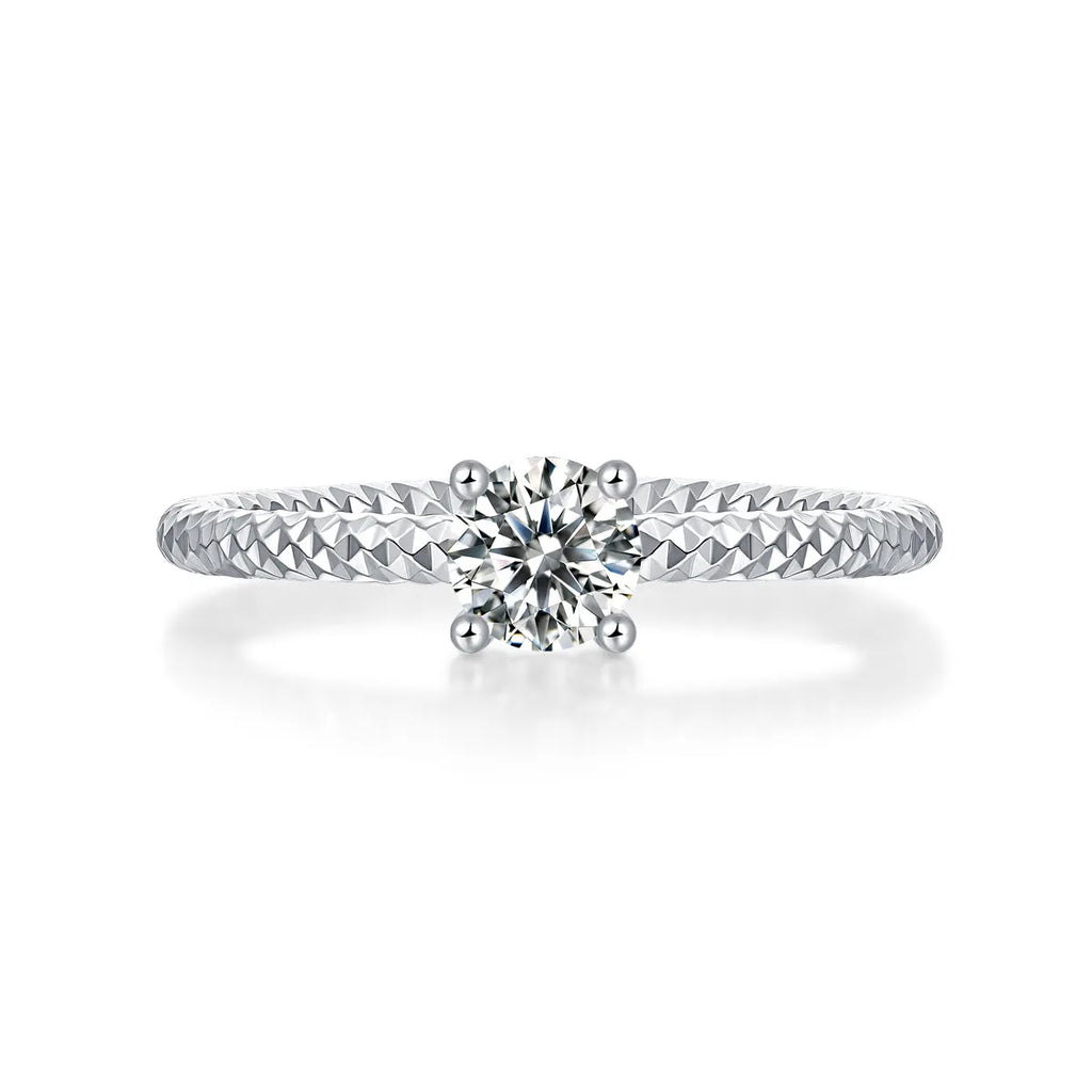 The Bond moissanite wedding ring set with 0.5ct stone platinum-plated S925 silver gift box