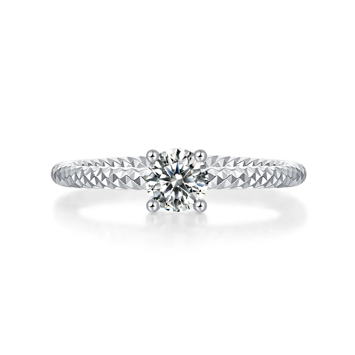 The Bond moissanite wedding ring set with 0.5ct stone platinum-plated S925 silver gift box