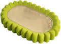 Green oval cat scratch pad and lounge bed made from sisal material