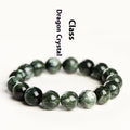 Green Dragon Crystal bracelet with 8-9mm round beads and geometry design featuring Ruyi elements