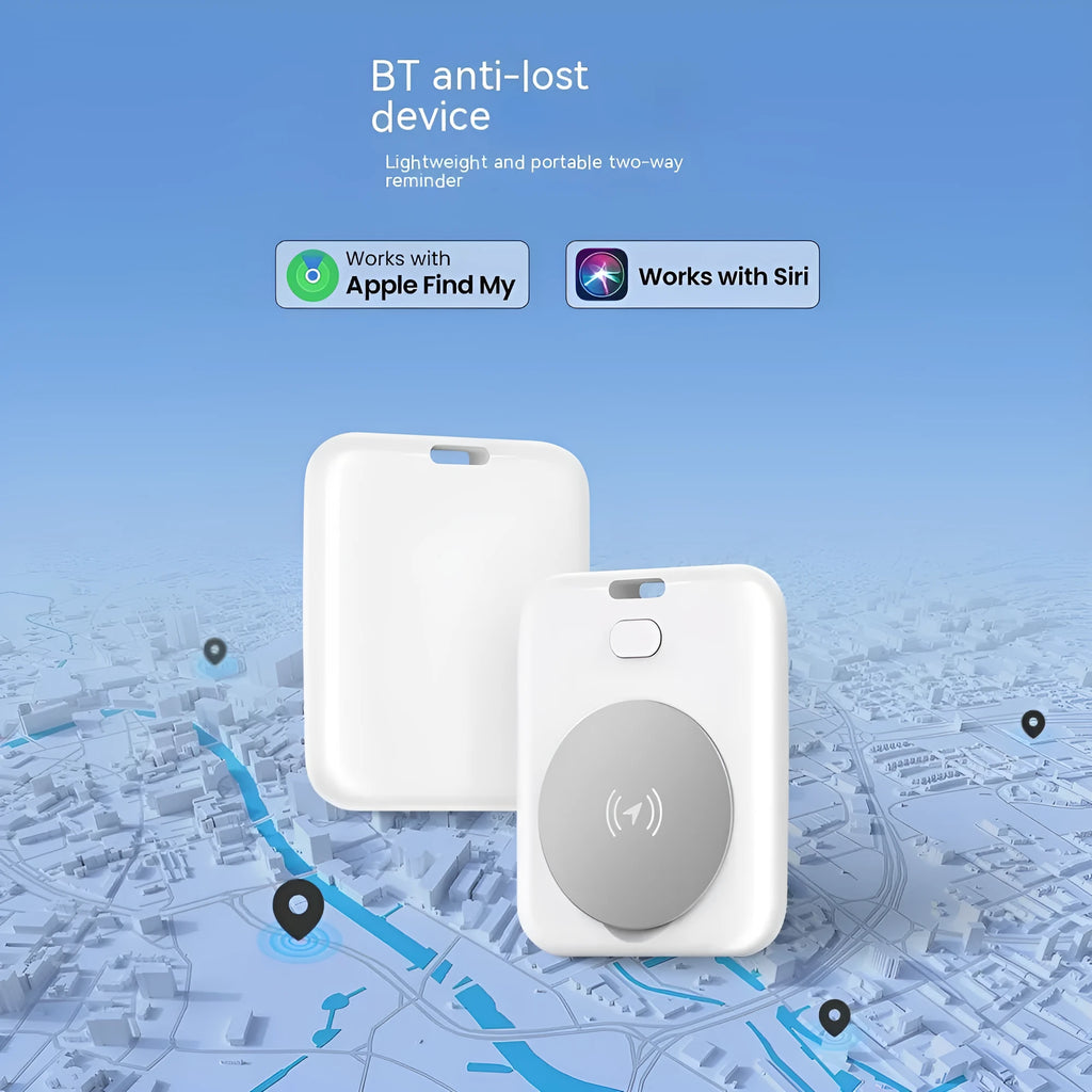 White pet tracking device for Apple users with portable wearing method