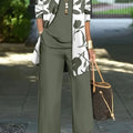 Women's three-piece casual suit in blue with coat, vest, and trousers, Japanese Korean style.
