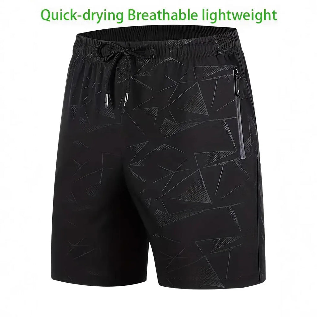 Men's loose fit sports shorts in polyester fabric available in black, grey and blue colours