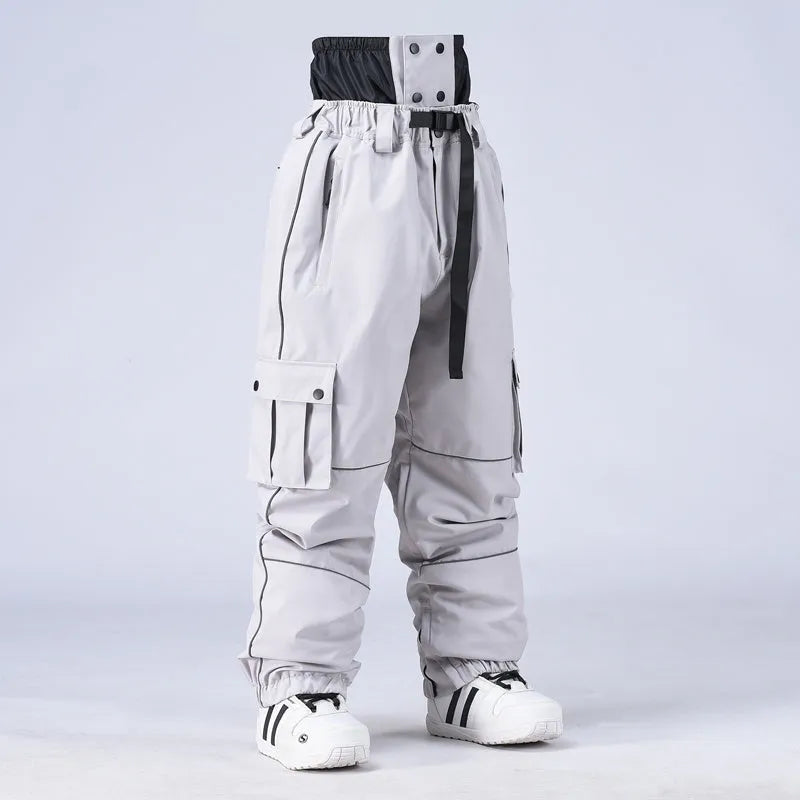 Women's oversized grey hoodie with a front kangaroo pocket and dropped shoulders on a hanger.
