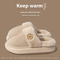 Fleece indoor slippers with thick PVC soles in various colours showing car stitching detail