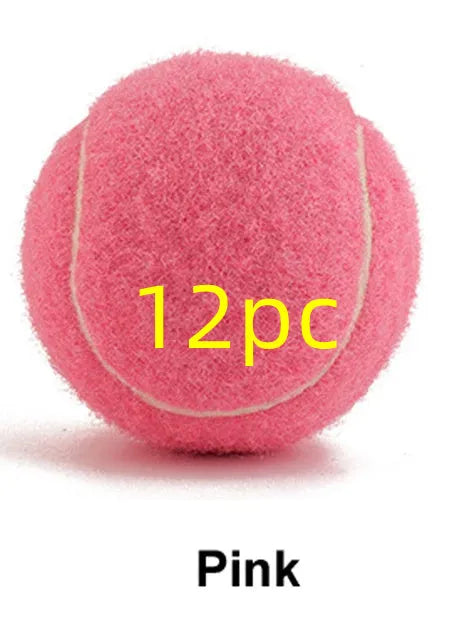 6.3cm rubber dog tennis ball in bright colours for bite-resistant fetch and training